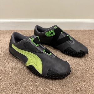 Brand New Puma Retro Velcro Leather Mostro Sneakers - Grey Green - Size 9 Men’s
